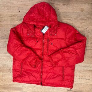 Polo Ralph Lauren Men's Hooded Packable Puffer Goose Down 3X Big Red Jacket NWT